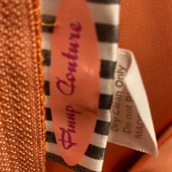 Pinup Couture Ava Midi Wiggle In Peach Pink Cocktail Dress sz XL - Picture 9 of 9